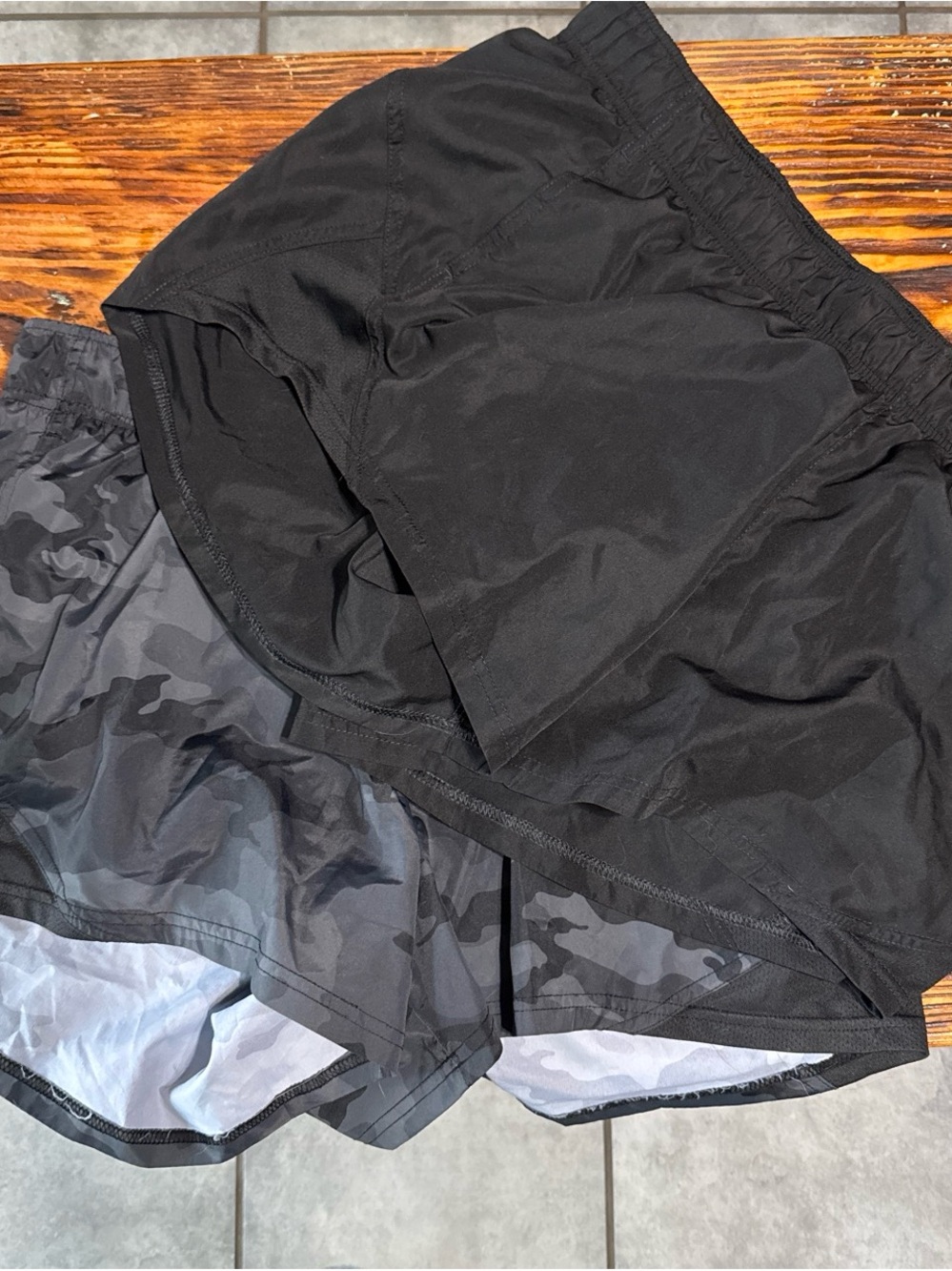 Black & Camo Athletic Running Shorts